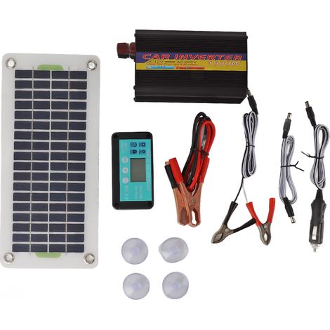 Panneaux solaires polycristallins 30W avec régulateur MPPT, convertisseur 12V DC à 220V AC 1000W, kit complet (1/5)