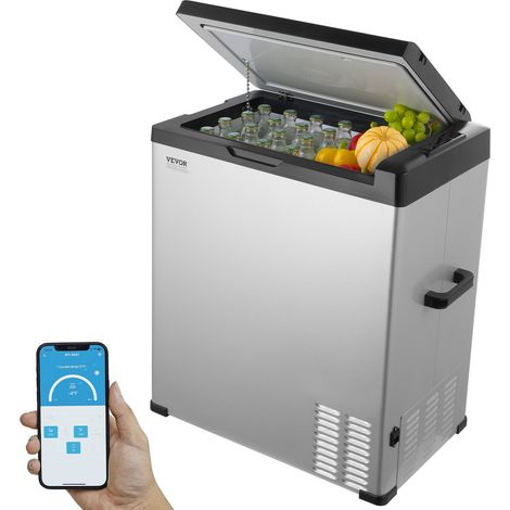 Réfrigérateur Portable à Compression 70 L, Mini Frigo de Voiture 12/24 V CC et 100-240 V CA, Glacière à Zone Unique, -20 °C à 20 °C Température Réglable, pour Camion Bateau Maison Camping (1/5)