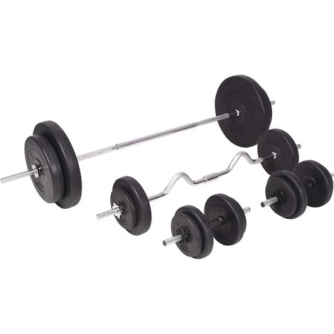 Maison Exclusive - Langhantel- und Kurzhantelset 90 kg (1/5)