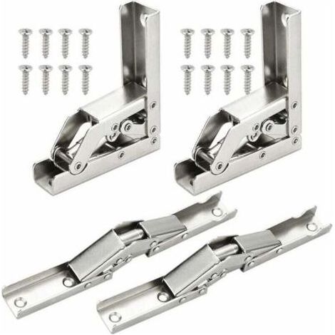 4 PCS Charnières Pliant 90 Degré Plein Recouvrante Charniere Porte en Acier Inoxydable Charniere Meuble Cuisine Invisible avec 16 Vis pour Fermeture d’Armoire de Porte Placard 6.86.82.2cm (1/4)