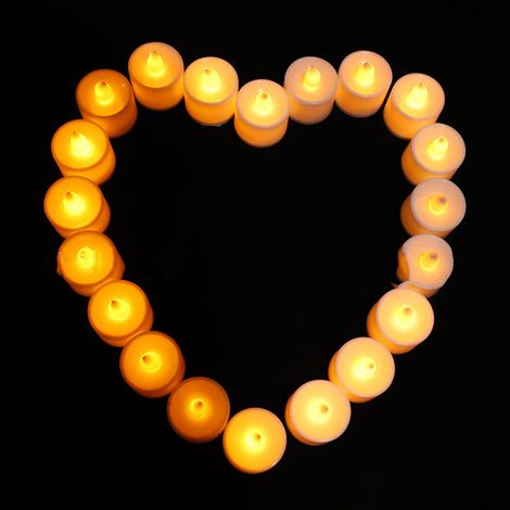 24-teiliges LED-Kerzenset, kreative Dekokerze für Heiratsanträge, flammenlose Wunschkerze. (1/5)