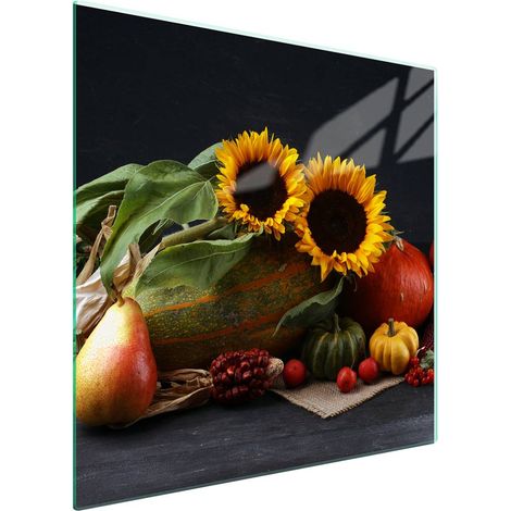Protezione in vetro per piano cottura 50x52 cm con motivo floreale (1/5)