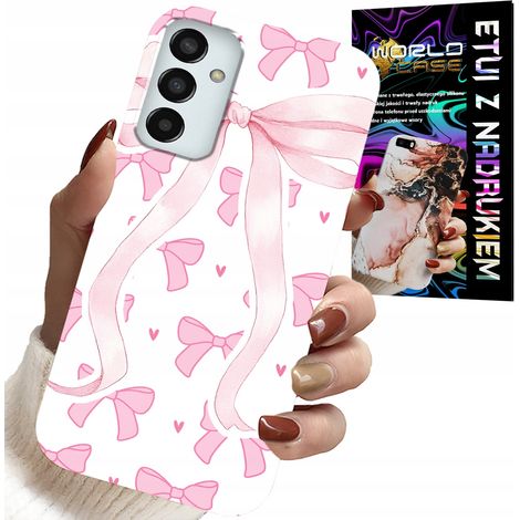 Custodia per Samsung Galaxy M13 4G - nastri rosa con motivi alla moda (1/5)
