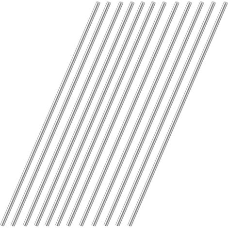 12 pcs Barres Inox 2mm x 300mm - Barre Acier 304 Haute Dureté pour Soudure/Modélisme/DIY, Rond Inox Anticorrosion, Alternative Supérieure aux Tiges en Plastique & Tube en Fer Rond (1/5)