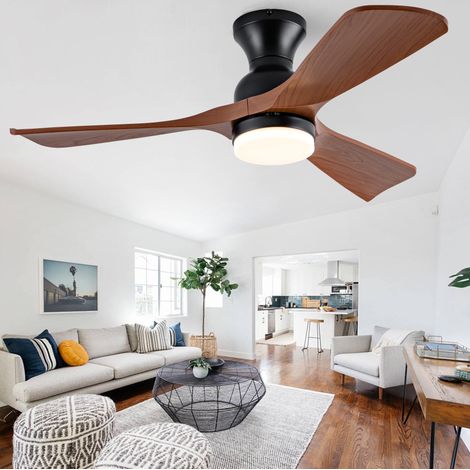 Ventilatore da soffitto 19 pollici con lampada, telecomando e controllo tramite app, 6 velocità reversibili, metallo color oro e vetro (1/5)