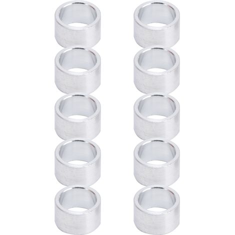Lot de 10 entretoises rondes non filetées en alliage d'aluminium, diamètre extérieur 10 mm x 6 mm