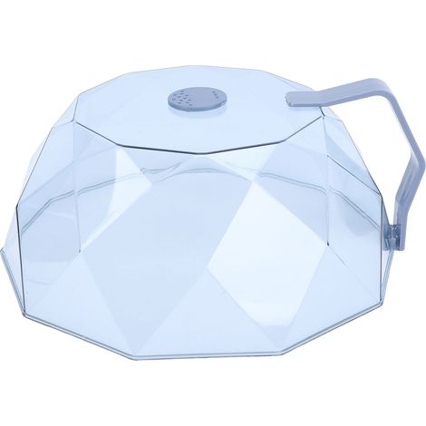 Couvercle alimentaire pour micro-ondes, résistant à l'huile, résistant aux hautes températures, multifonctionnel, anti-éclaboussures, avec poignée, ventilation réglable, bleu (1/5)