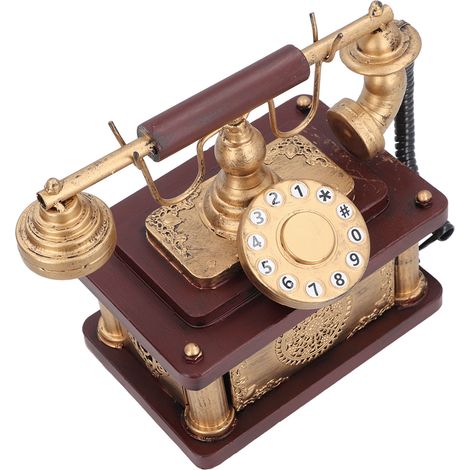 Téléphone vintage décoratif et multifonctionnel, style rétro, idéal pour la vitrine d'un café, d'un bar ou d'une boutique. (1/5)