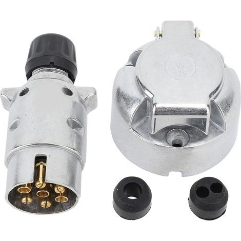 Generic Bouche de Remorque à 7 Voies, Connecteur de Remorque à 7 Broches Bouche de à Broches DC12V ABS ALLIAGE ALLIAL POUR LES Navires de Camping-car. (1/5)