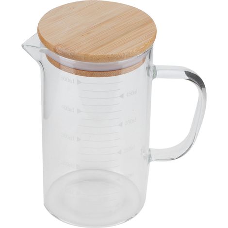 500-ml-Messbecher aus Borosilikatglas mit Deckel, hitzebeständig, für Hotel, Restaurant und Zuhause (1/5)