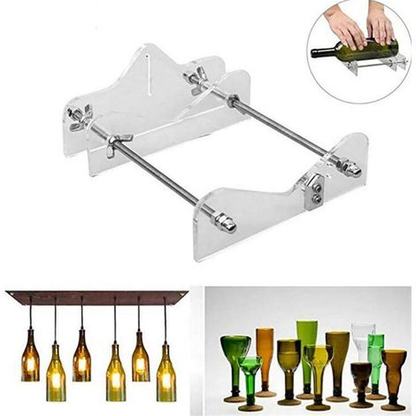 Coupe-bouteilles en verre, différentes tailles et formes de coupe-bouteilles en verre rond carré ovale et col de bouteille (1/3)