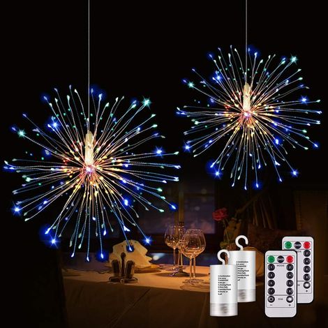 Guirlande Lumineuse LED - Fil De Cuivre - 200 Micro-LED - 8 Modes Éclairage - Télécommande Et Minuterie - IP65 - Piles AA - Lot De 2 (1/5)
