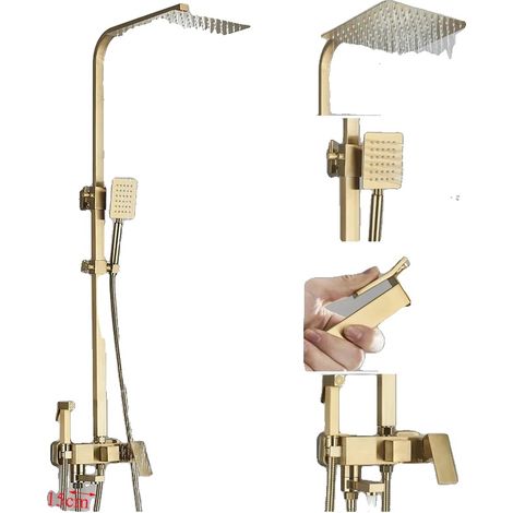 Robinet de douche, style contemporain, fonctionnement à une seule poignée, Or Mat 8-H-15 (1/2)