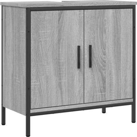 Armoire lavabo de salle de bain sonoma gris 60x30x60 cm