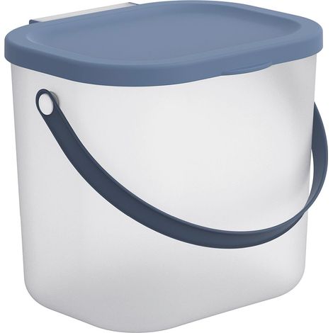 Rotho Waschmittelbehälter Albula 6 L blau transparent Waschmittelbox mit Deckel