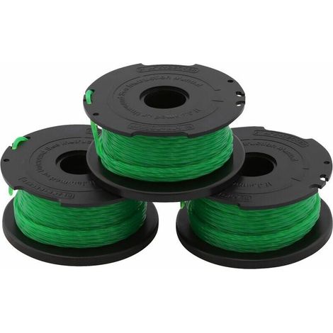 Pack de 3 rouleaux compatibles avec le fil de tonte BLACK+DECKER A6486-XJ Reflex 6 m (2 rouleaux + 1 rouleau gratuit) (1/2)