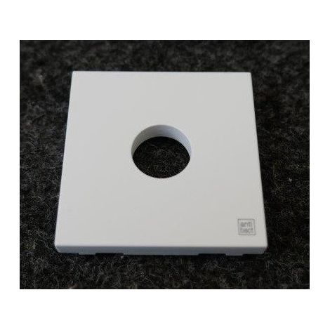 Enjoliveur 1 poste 2 modules blanc pure antibactérien pour prise TV simple série Gallery HAGER