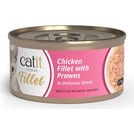 Catit Cuisine Fillet Pollo con Gambas en Caldo para Gatos - 75 g