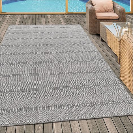 Tapis extérieur et intérieur plat Mykonos Gris 80x150 (1/5)