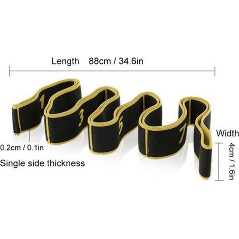 Sangle D Étirement - 88 Cm - Polyester Et Latex - Pour Yoga Fitness Et Renforcement Musculaire - 1 Pièce (1/4)