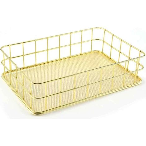 Cesta de almacenamiento de hierro para cosméticos de oficina, joyas, artículos de papelería y objetos de metal. (1/5)