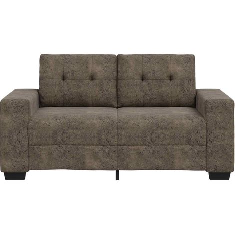 Canapé Sofa deux places Gris foncé 160 cm Simili cuir (1/5)