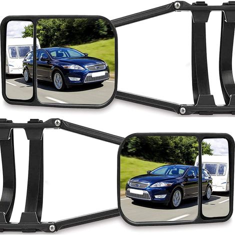 Rétroviseurs de remorquage de remorque, 1 paire de rétroviseurs à extension réglable pour remorque de voiture, caravane, camping-car, rétroviseurs de remorquage réglables à clipser (1/5)