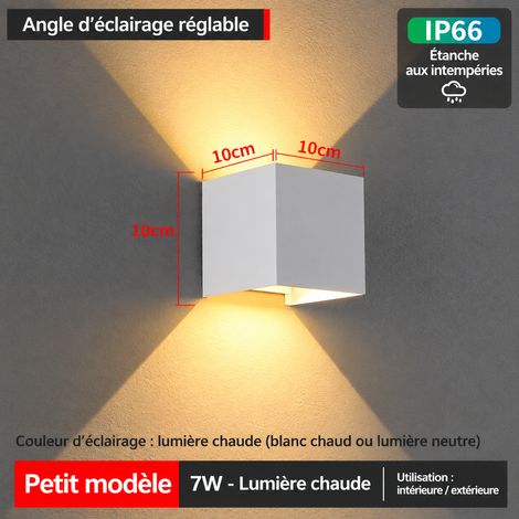 Applique murale LED cubique étanche IP65 7W boîtier blanc lumière blanc chaud 7w blanc chaud réf 11 × 11 × 11 cm 400 g – Livraison gratuite (1/5)