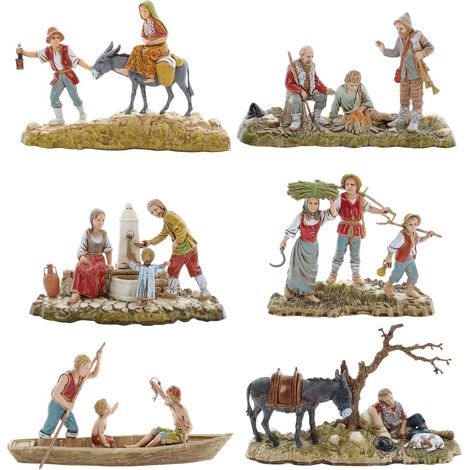 Statuina Presepiale Scena di Vita 10 cm Stile 700 Moranduzzo Landi