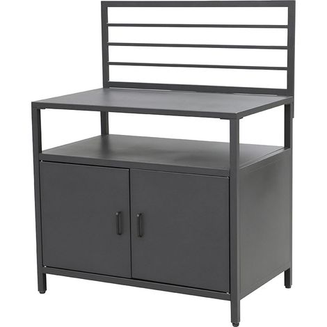 Modulo Componibile Ompagrill con Piano di Lavoro e Armadietto 100x61,5x130 cm in Alluminio Verniciato Nero