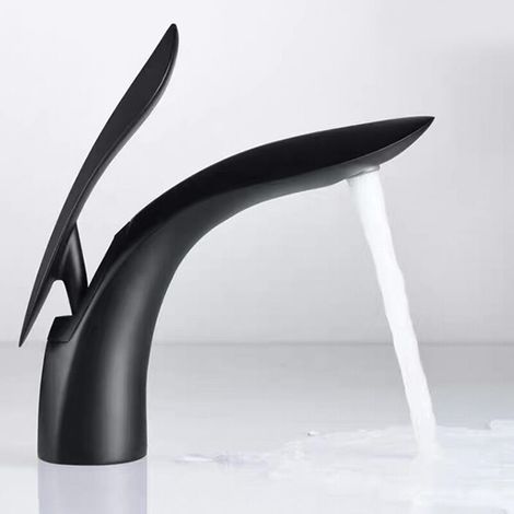 Single Handle Bathroom Faucet Single Hole Sink Faucet Black (1/5)