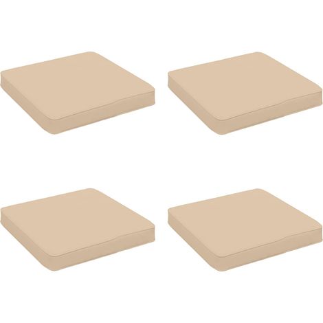 Coussins de siège 4 pièces VUGHT 4 pcs 100 % polyester Crème vidaXL