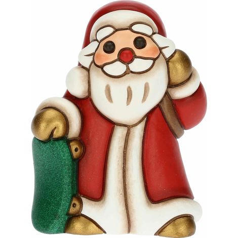 THUN, Babbo Natale Su Skateboard in Ceramica Decorata a Mano, Linea Desideri di Natale, Decorazioni Natale Casa, 6.1x5x8 cm h (1/4)