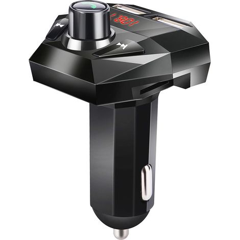 Kit Main Libre Bluetooth FM Transmetteur Écran LCD MP3 USB Chargeur 2 Ports Voiture Adaptateur (1/4)