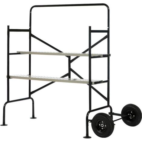 Échafaudage roulant avec garde-corps ajustable – Hauteur 136 cm – Charge maximale 150 kg – Pour chantiers extérieurs et travaux en hauteur – Easywork