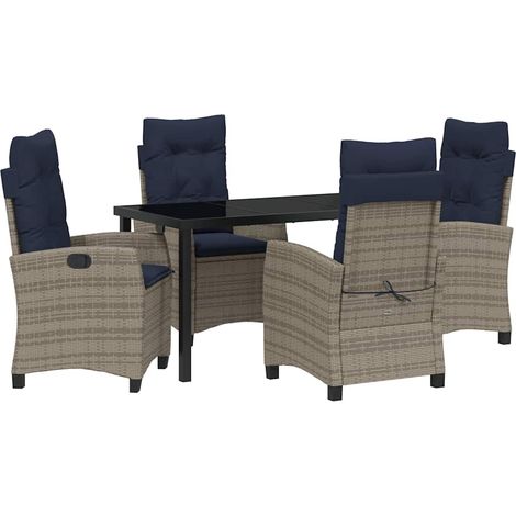 Maison Exclusive - Ensemble de salle à manger pour jardin 5 pcs Gris polyrotin (1/5)
