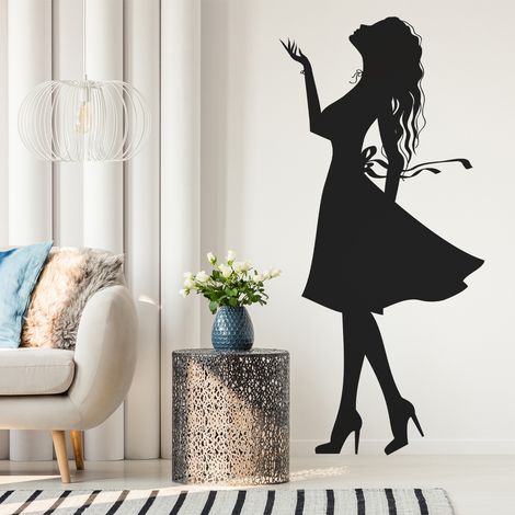 Sticker Mural - Femme - 27x57 cm - Noir (1/3)