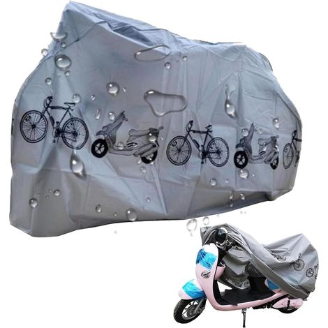 Housse de Protection Imperméable pour Vélo,Housse Velo Exterieur Protection,Bache Velos Exterieur Impermeable,Housses pour Vélos,Anti-poussière,Anti-UV,Bâche Étanche Contre la Pluie Neige,Gris (1/5)