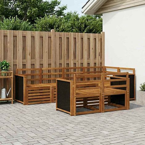 vidaXL Ecksofa Set 6 pcs Natur Massivholz Akazie (1/5)