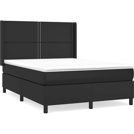 Maison Exclusive - Boxspringbett mit Matratze Schwarz 140x200 cm (1/5)