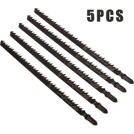 Lot de 5 lames de scie sauteuse longues T744D de 180 mm, coupes très rapides pour le bois et les produits dérivés. Outil à main pour le travail du bois. (1/5)