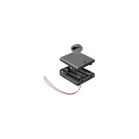 Box portapile per 4 ministilo (aaa) con interruttore (1/2)