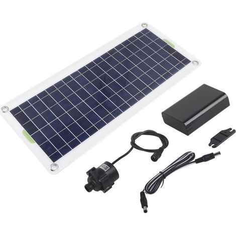 Jeffergarden Pompe de Fontaine à Eau Solaire, Pompe à Eau Solaire 30W avec Panneau Solaire, Kit de Pompe à Eau de Fontaine à énergie Solaire Extérieure pour Bain D'oiseaux Jardin Petit étang Aquarium (1/5)