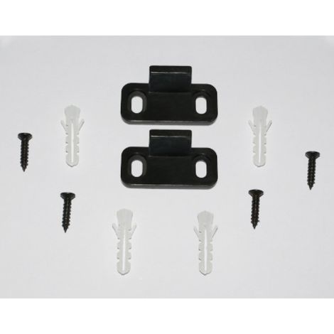 Rails de sol de porte de grange, paquet de 2 butées de porte de grange noires en plastique en acier au carbone pour portes coulissantes, support de sol de rail inférieur pour armoires d' (1/4)