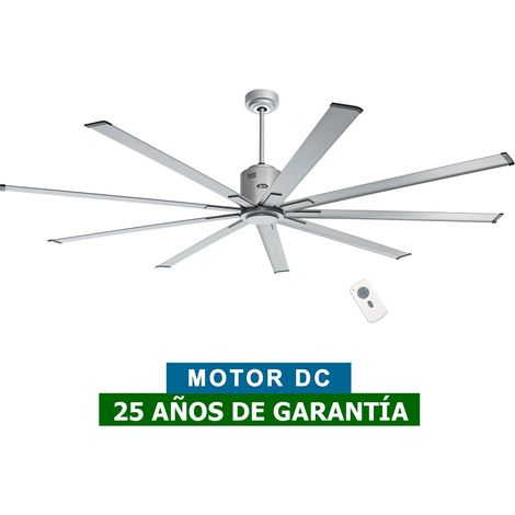 Casafan – Ventilateur de plafond DC Big Smooth Eco titane 224 cm – Moteur silencieux 21,3 dB(A) – Télécommande 6 vitesses – Débit d'air 268,5 m³/min (1/5)