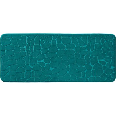 Tapis de Bain "Ricochet" 50x120cm Bleu Émeraude (1/5)