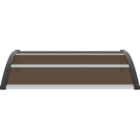 Auvent de porte noir 120 x 100 cm en polycarbonate – Protection d'entrée pour porte, fenêtre et extérieur, durable (1/5)