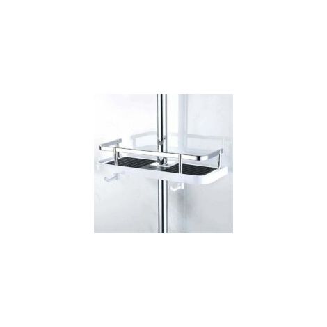 Duschablage, Aufbewahrungskorb, verstellbare Wandhalterung, rostfreies Metall, 270 mm x 116 mm x 50 mm - Crezuo