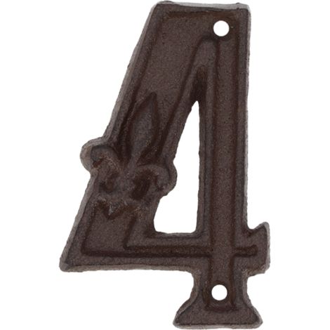 Numéro de maison en fonte Chiffre 4