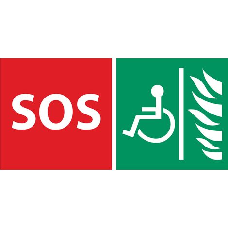 Jeu de 2 stickers (SOS & PMR sur fond vert) pour platine IX EASIX AIPHONE 201027
